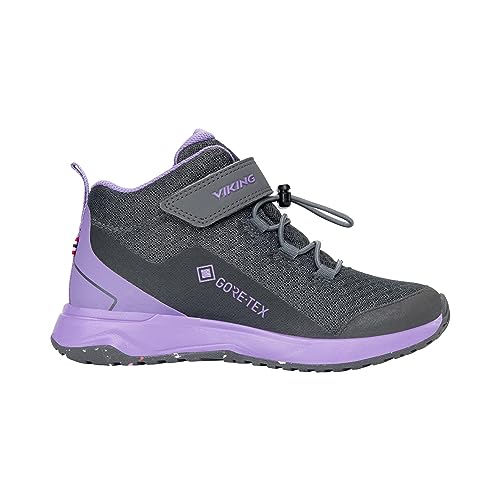 Viking Elevate Mid GTX Walking Shoe, Grey/Violet, 33 EU von Viking