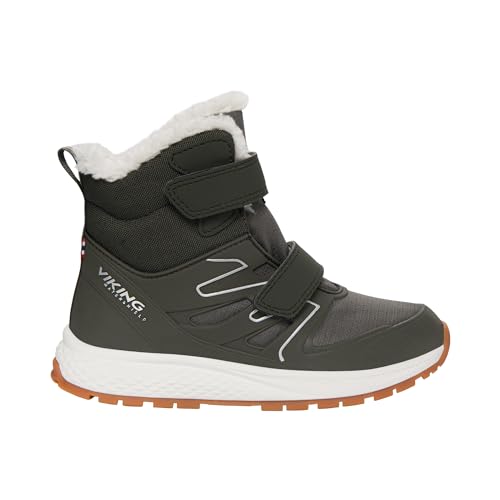 Viking Unisex Kinder Equip Defence Warm Wp 2v Snow Boot, Huntinggreen Olive, 28 EU von Viking