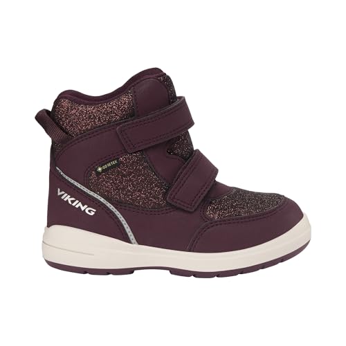 Viking Jungen Mädchen Fun Glitter Warm GTX 2V Equestrian Boot, Plum, 23 EU von Viking