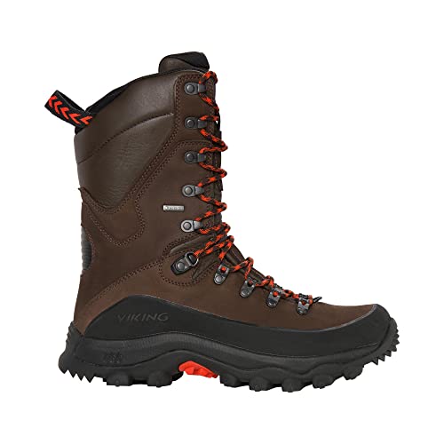 Viking Herren Villrein De Luxe Tall GTX Walking Shoe, Dark Brown/Red, 41 EU von Viking