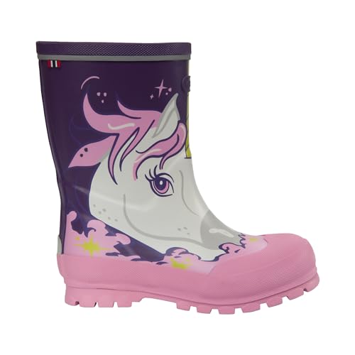 Viking Unisex Kinder Jolly Print Rain Boot, Purple Multi, 25 EU Weit von Viking