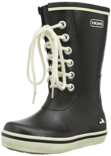 Viking Retro Light, Mädchen Gummistiefel, Schwarz (Black), 33 EU (1 UK) von Viking