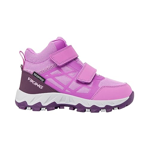 Viking Jungen Unisex Kinder Track Mid WP 2V Walking Shoe, Purple/Purple, 24 EU von Viking