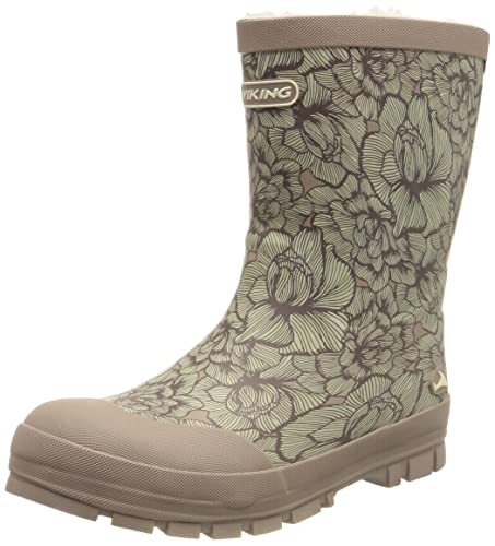 Viking Unisex Baby Jolly Thermo Print Gummistiefel, Dusty Pink Cream, 26 EU von Viking