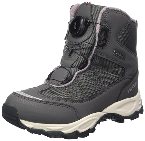 Viking Unisex Kinder Bjork Warm Gtx Boa Snow Boot, Charcoal Dusty Pink, 34 EU von Viking