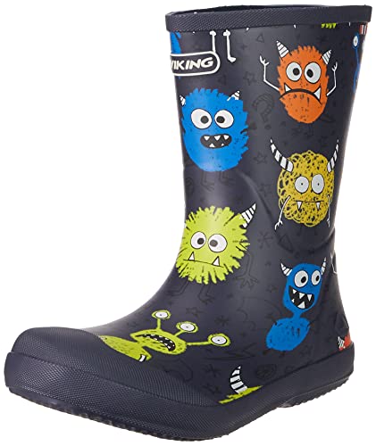 Viking Unisex Kinder Indie Print Gummistiefel, Navy Multi, 29 EU von Viking