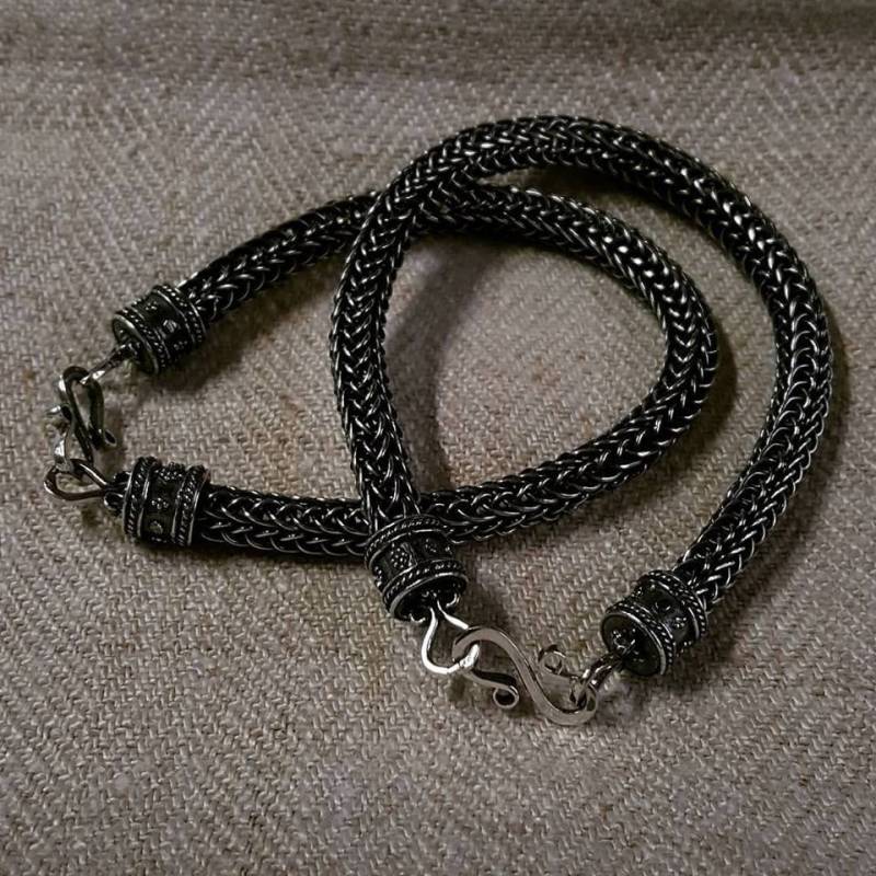 Silber Armband , Wikinger Gestrickt von VikingAgeStore