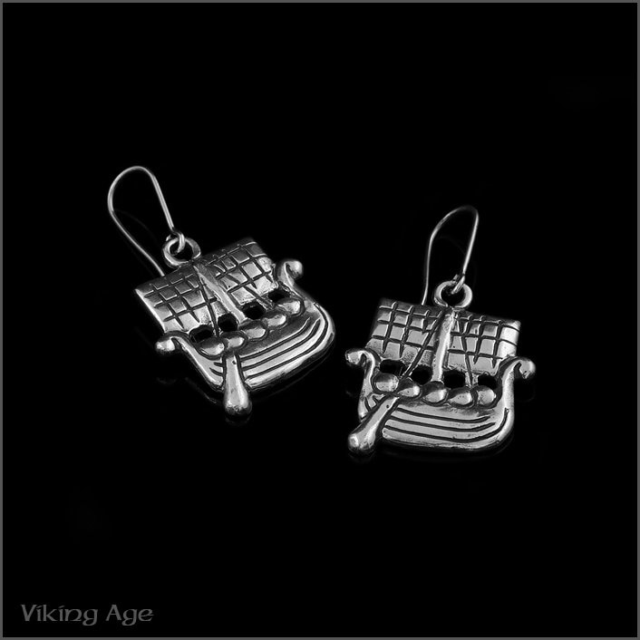 Silber Wikinger Schiff Ohrringe Silber Wikinger Schiff Ohrringe von VikingAgeStore