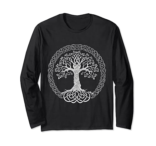 Yggdrasil Keltischer Baum des Lebens | Wikinger nordische Mythen Herren Damen Langarmshirt von Vikings Myths Men Women Boys Girls Tees and Gifts