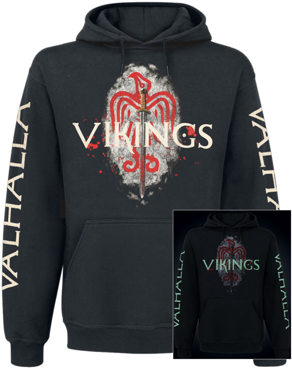 Vikings Kapuzenpullover - Valhalla - S bis XXL - für Männer - Größe S - schwarz  - EMP exklusives Merchandise! von Vikings