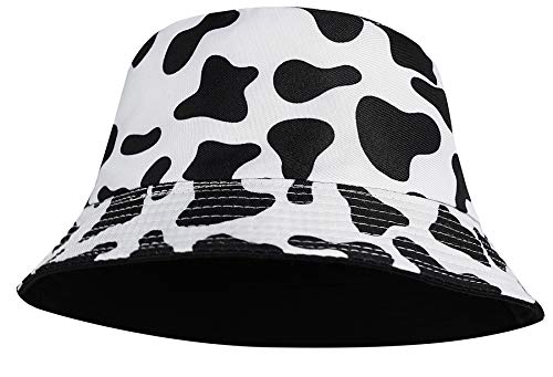 Vikodah Bedruckt Kuh Reversible Fischerhut (Kopfumfang 56-58cm), Black Cow Print, M von Vikodah