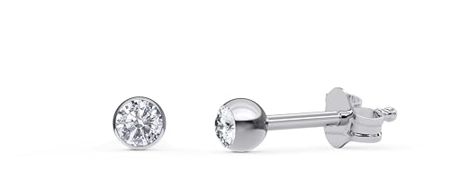 TIABELLE – Ohrstecker KIRA aus Titan mit funkelnden Swarovski® Zirconias – Silberfarbene Ohrringe für Damen – allergenfrei & hautverträglich – Handmade in Germany (MINI | 3,5mm ø | White) von TIABELLE