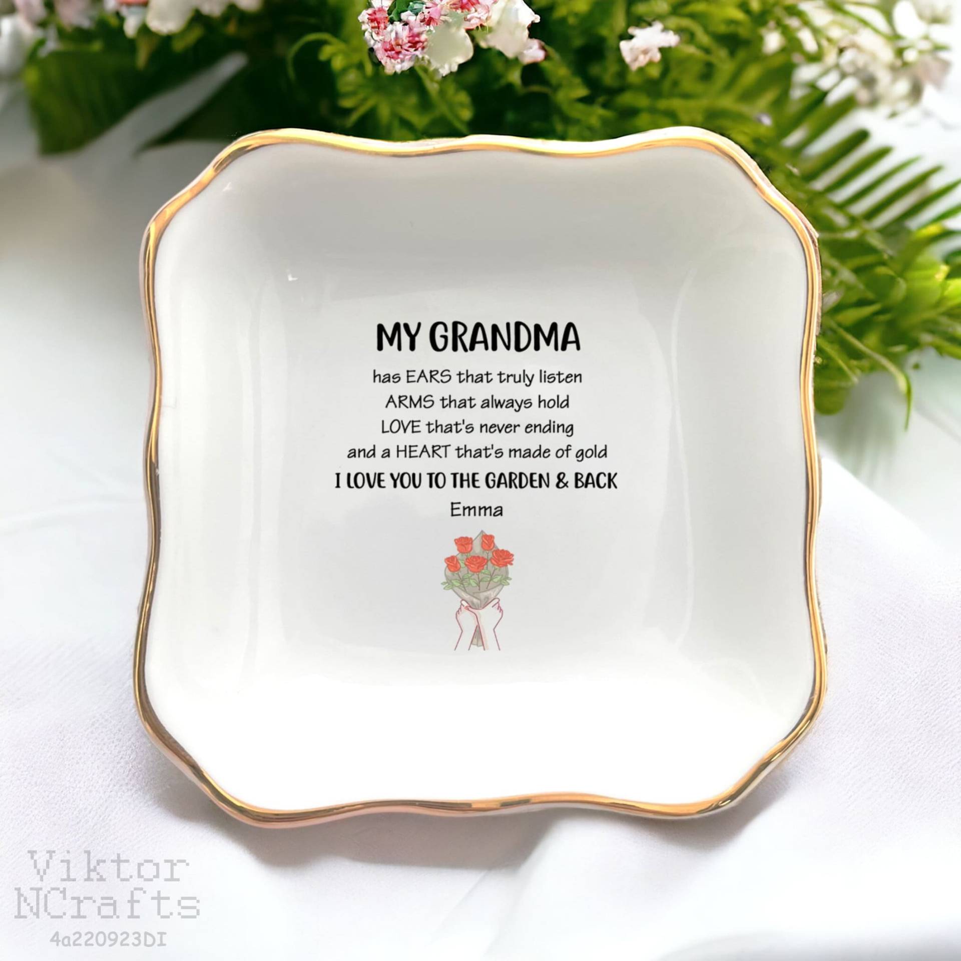 Benutzerdefinierte Oma Schmuckschale-Ich Liebe Dich in Den Garten Und Zurück Ring Schale-Oma Geschenk Von Enkelin-Nana Enkel-Muttertag von ViktorNCrafts