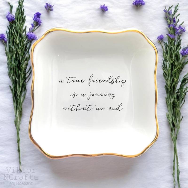 Eine Wahre Freundschaft Ist Eine Reise Ring Schale-Personalisierte Freund Schmuck Schale-Freundschaft Geschenke Für Freunde-Bester Geburtstag von ViktorNCrafts