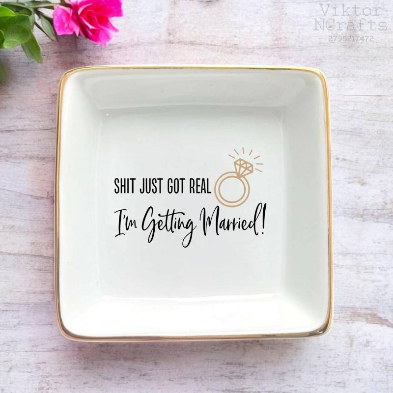 Gerade Erhalten Real Ich Werde Heiraten-Lustige Hochzeit Ankündigungen-Keramik Schmuck Schale-Brautjungfer Vorschlag-Brautjungfer von ViktorNCrafts