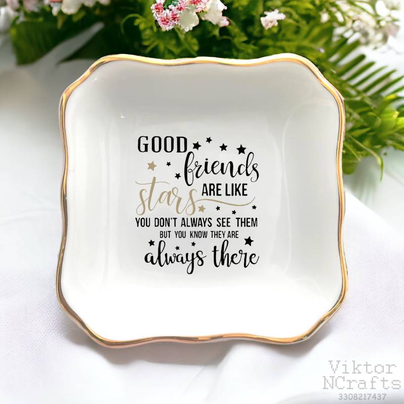 Personalisierte Freundschaft Ring Schale, Gute Freunde Sind Wie Sterne Schmuck Halter von ViktorNCrafts