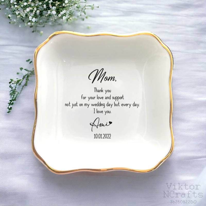 Vielen Dank Für Ihre Liebe Und Unterstützung Mom Ring Dish-Mutter Der Braut Geschenk Von Braut-Mom Schmuckhalter Dish-Unique Hochzeitsgeschenke Mama von ViktorNCrafts