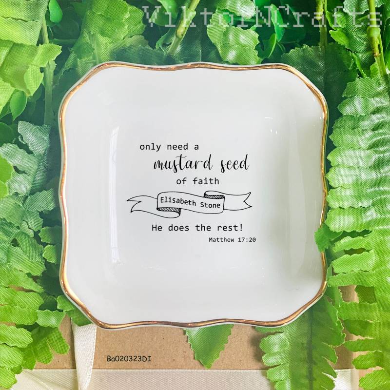 Personalisierte Senfkorn-Glaubens-Ring-Schale Christliches Geschenk, Ermutigung, Motivationsgeschenk von ViktorNCrafts