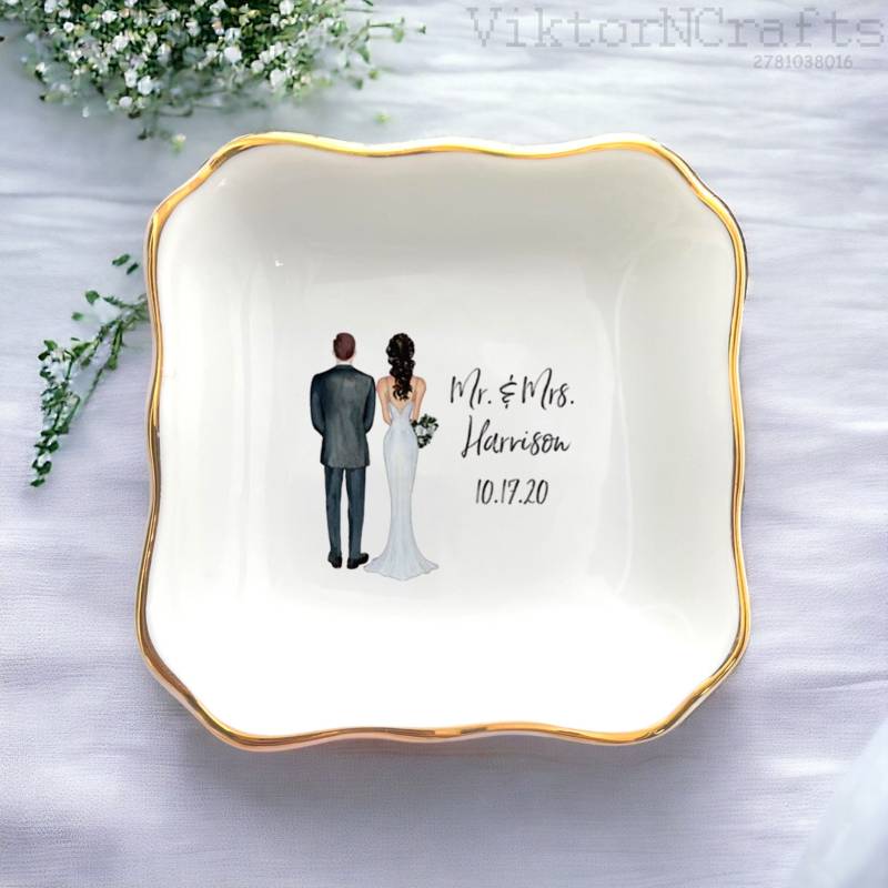 Personalisierte Eheringschale, Individuelles Geschenk Für Braut Und Bräutigam, Hochzeitsandenken von ViktorNCrafts