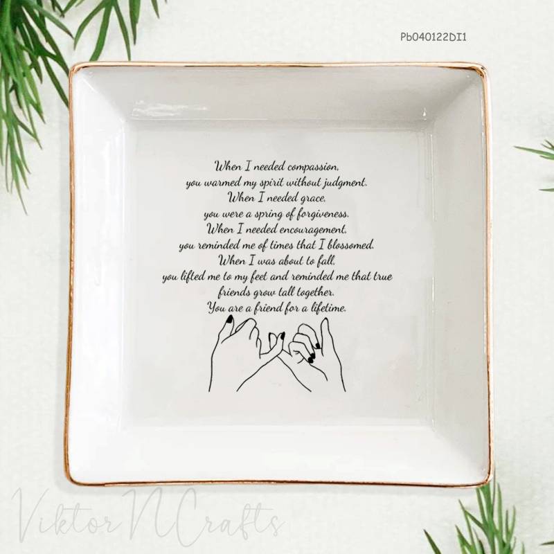 Personalisierte Freundschaftsring Schale, Fernfreund Andenken, Brautjungfer Geschenk Von Der Braut von ViktorNCrafts