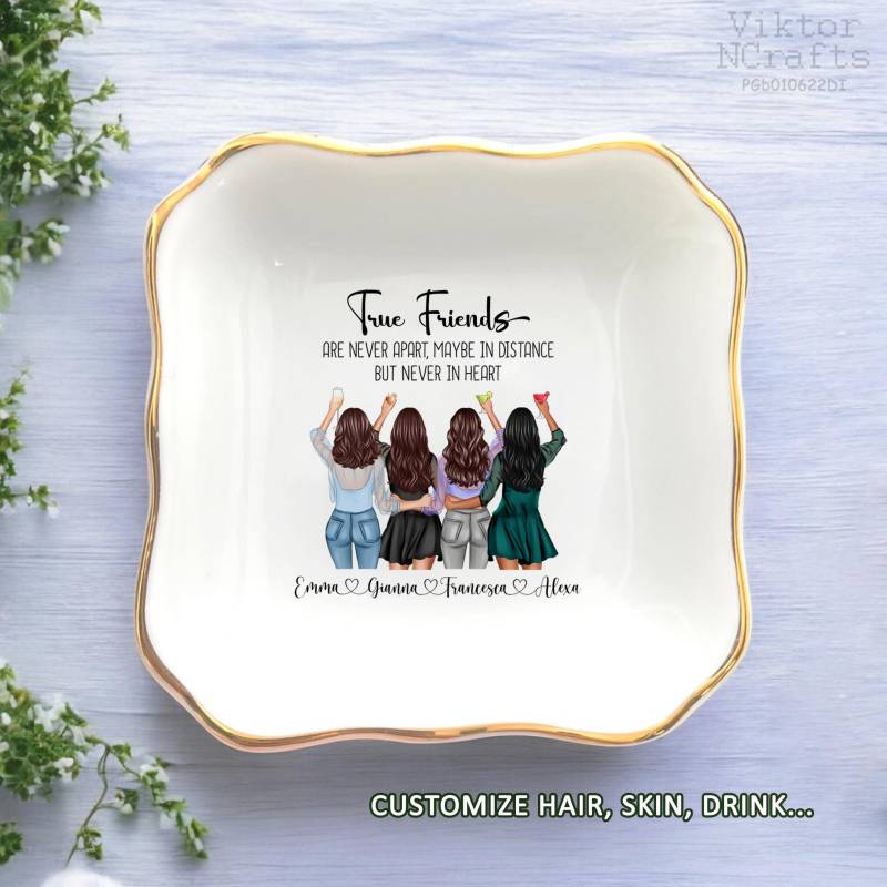 Personalisierte Freundschaft Ring Schale, Wahre Sind Nie Auseinander, Fern Geschenke Für Freunde von ViktorNCrafts