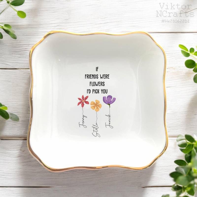 Freundschaftsring Schale Wenn Freunde Blumen Wären, Brautjungfer Vorschlag Geschenk Der Braut von ViktorNCrafts