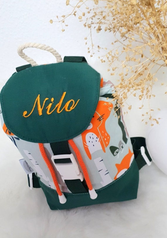 Rucksack Fuchs Kinderrucksack Nilo Orange Grün von ViktoriasTraum