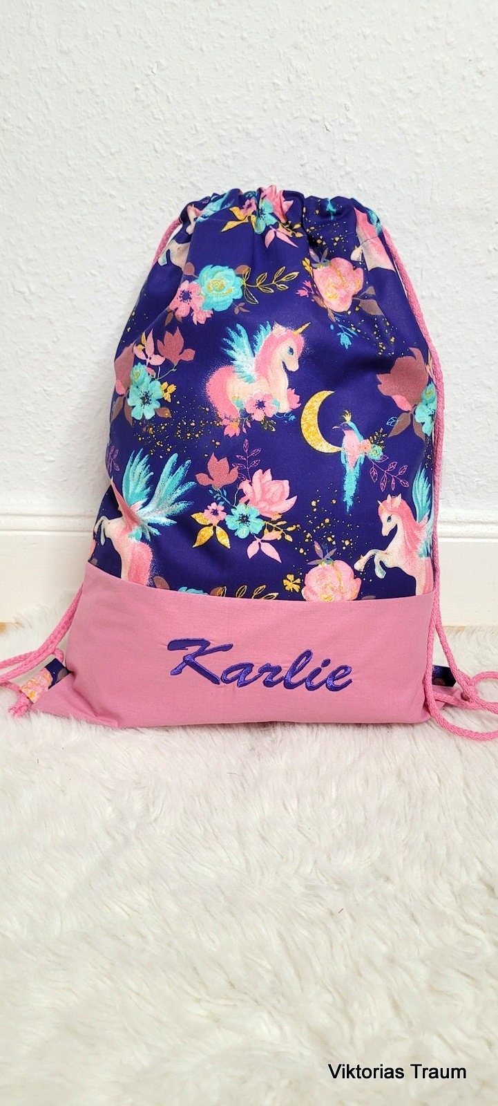Turnbeutel Einhorn Wäschebeutel Mit Namen Personalisiert Unicorn von ViktoriasTraum