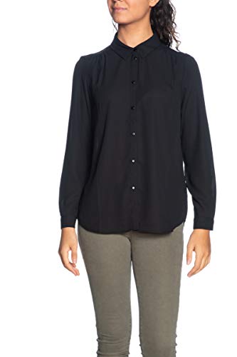 Vila NOS Damen VILUCY L/S Button Shirt - NOOS Bluse, per Pack Schwarz (Black Black), 34 (Herstellergröße: XS) von Vila