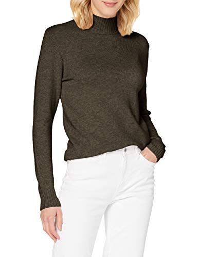 Vila Damen VIRIL Turtleneck L/S Knit TOP - NOO 14047154, Forest Night/Melange, S von Vila