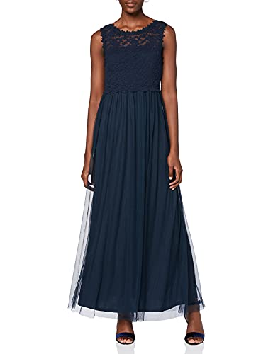 Vila Damen Vilynnea Maxi Dress - Noos Partykleid, Blau (Total Eclipse), 42 EU von Vila