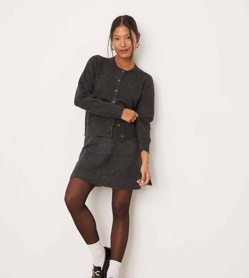 VILA Petite - Minirock aus Strick in Dunkelgrau, Kombiteil von Vila Petite