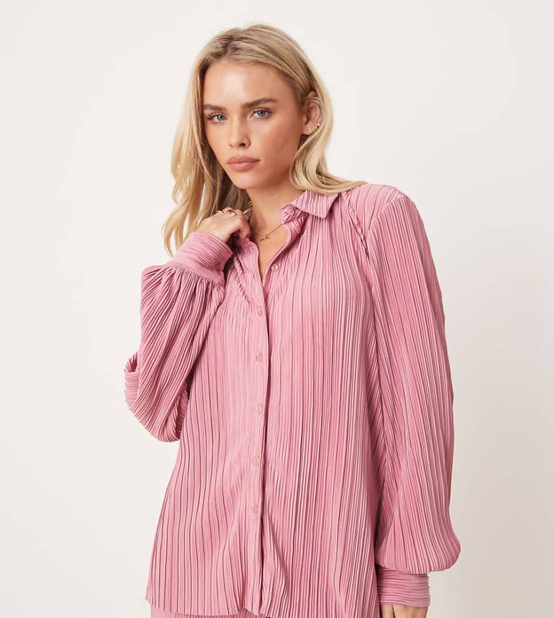 VILA Petite - Plissiertes Hemd in Staubrosa von Vila Petite