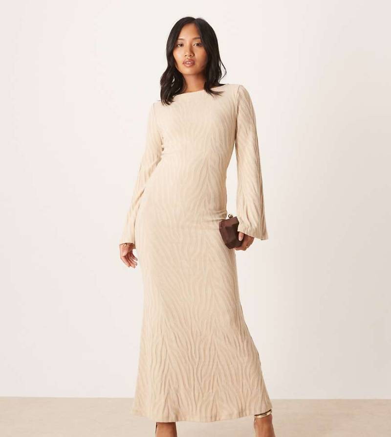 Vila Petite - Maxi-Strickkleid in Neutral mit Zebramuster von Vila Petite