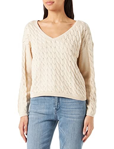 VICHAO V-Neck L/S Cable Knit TOP/SU-NOOS von Vila