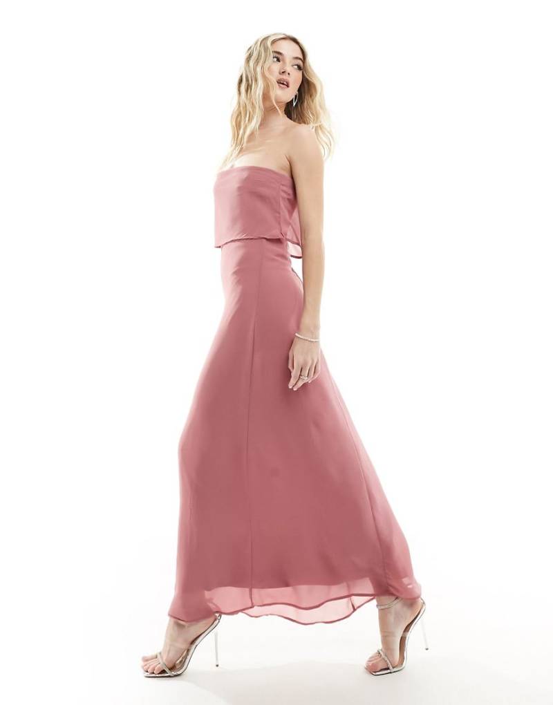 VILA - Bandeau-Maxikleid in Rosa mit Trägern von Vila