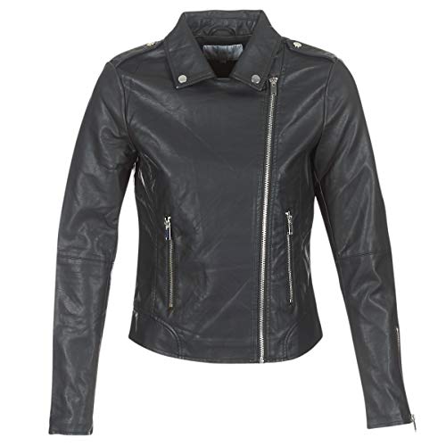 Vila Clothes Damen VICARA Faux Leather Jacket-NOOS Jacke,per Pack Schwarz (Black Black),42 (Herstellergröße:XL) von Vila