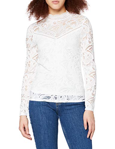 VILA CLOTHES Damen Langarmshirt Vistasia L/S Lace Top-Noos, Weiß (Cloud Dancer Cloud Dancer), 42 (Herstellergröße: XL) von Vila