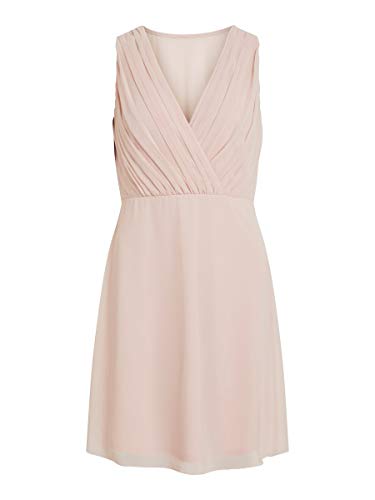 VILA CLOTHES Damen VIALLI S/L DRESS/DC Kleid,, per pack Rosa (Rose Smoke Rose Smoke), 36 (Herstellergröße: 36) von Vila