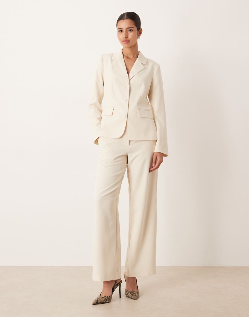 VILA - Elegante Hose in Birkencreme mit weitem Bein, Kombiteil-Weiß von Vila