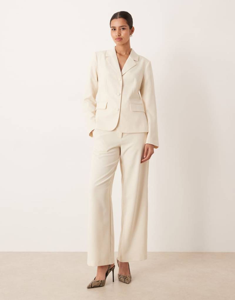 VILA - Elegante Hose in Birkencreme mit weitem Bein, Kombiteil-Weiß von Vila