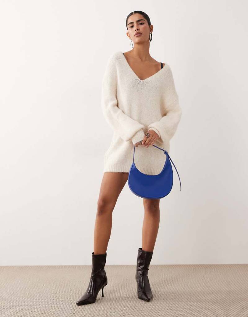 VILA - Gestricktes Oversize-Pulloverkleid in Birken-Cremeweiß von Vila