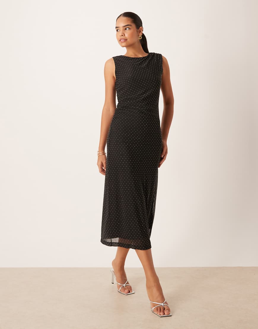 VILA - Kurzes Kleid in Schwarz mit Schmucksteinen von Vila