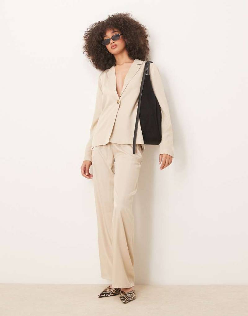 VILA - Oversize-Blazer in Hellbeige mit Knopfleiste, Kombiteil-Neutral von Vila