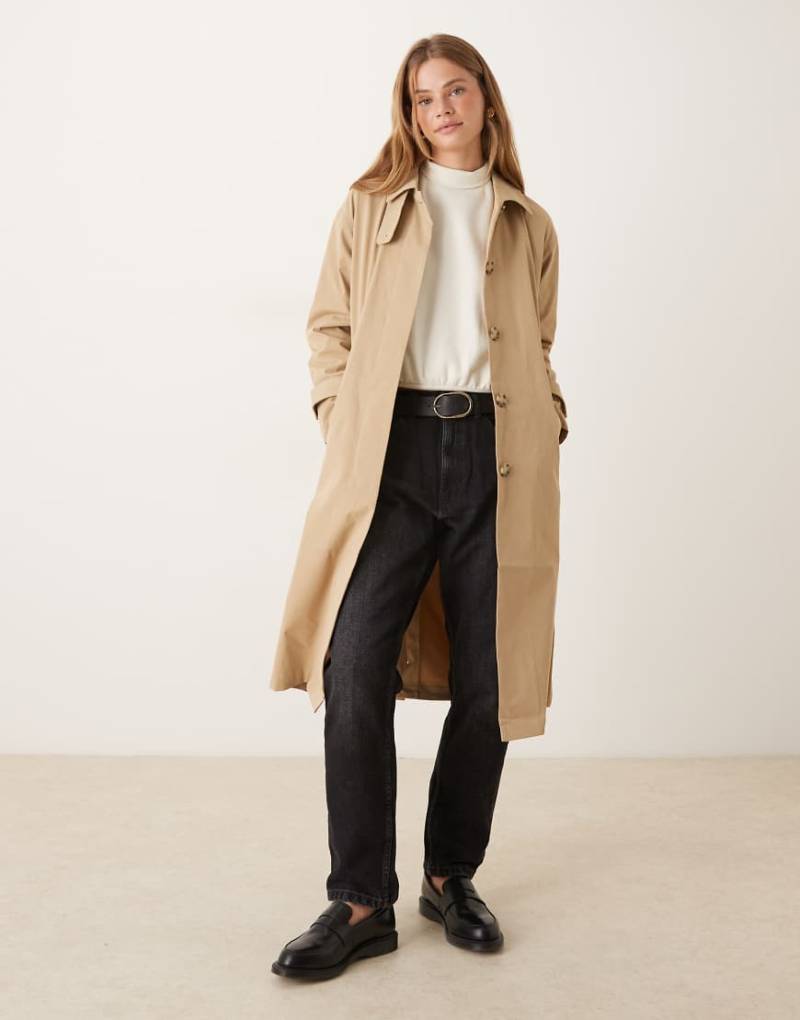 VILA - Trenchcoat in Beige mit Kragen-Detail-Grau von Vila