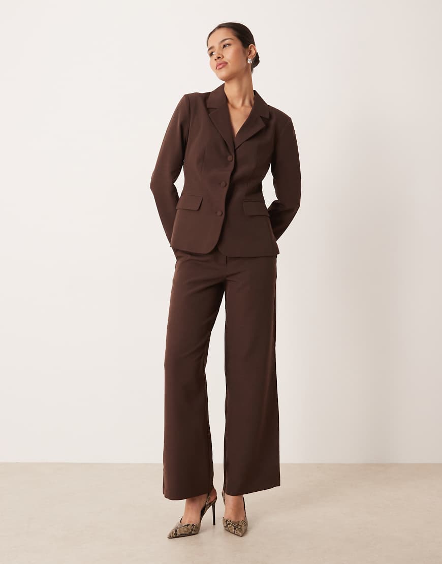 VILA - Weit geschnittene, elegante Hose in Kaffeebraun, Kombiteil-Brown von Vila
