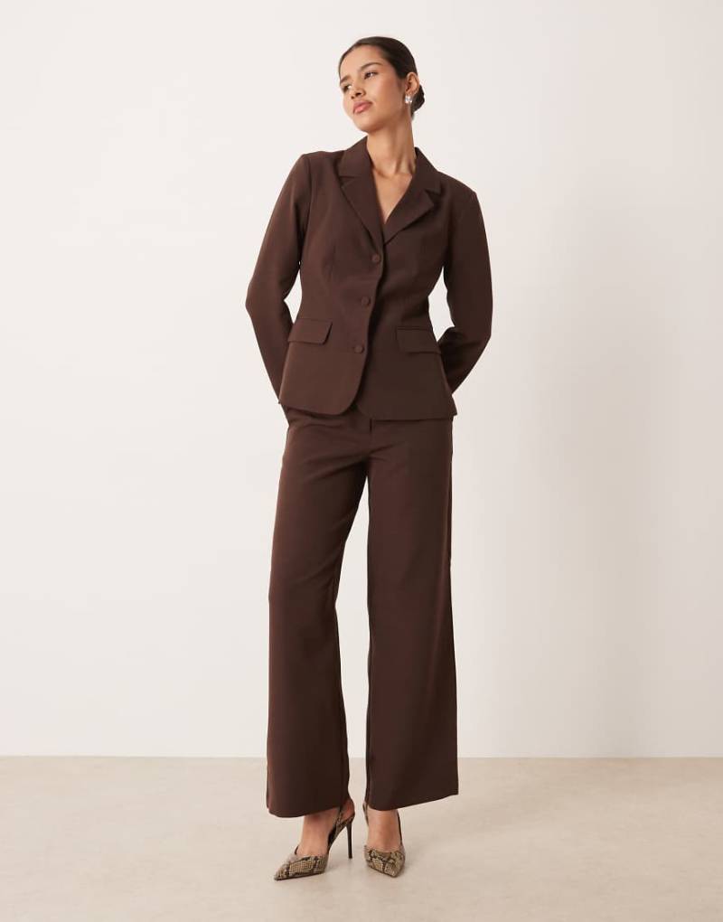 VILA - Weit geschnittene, elegante Hose in Kaffeebraun, Kombiteil-Brown von Vila