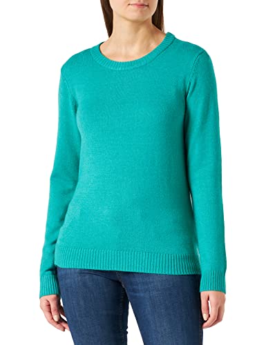 Vila Damen Viril O-neck L/S Knit Top - Noos Pullover, Alhambra/Detail:dark Melange, S EU von Vila