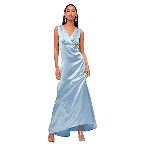 Vila Damen Visittas V-Ausschnitt S/L Maxi Dress-Noos Wrap, Kentucky Blue,38 von Vila