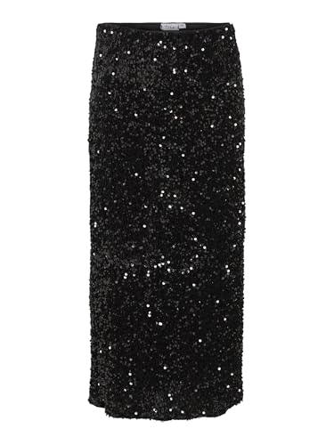 Vila Damen Vifaith Hw Midi Sequin Skirt/Vol, Black Beauty,M Vila Damen Vifaith Hw Midi Sequin Skirt/Vol, Black Beauty,M von Vila